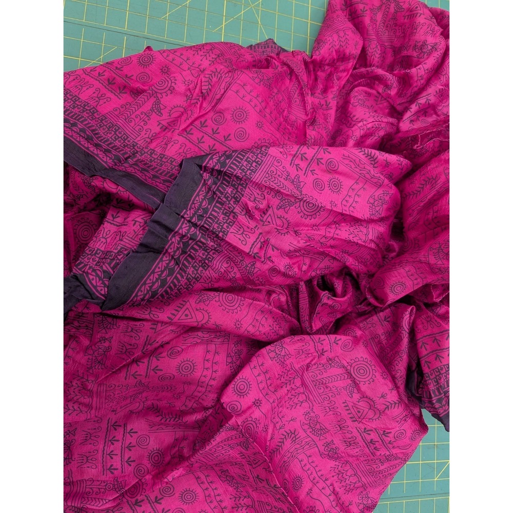 Silk Saree for Crafting Sewing Quilting Upcycled Projects Unwearable Saree